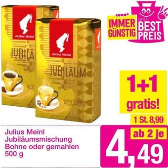 Sutterlüty Julius Meinl Jubiläumsmischung Bohne oder Gemahlen 500g Angebot