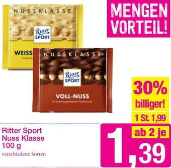 Sutterlüty Ritter Sport Nuss Klasse 100g Angebot