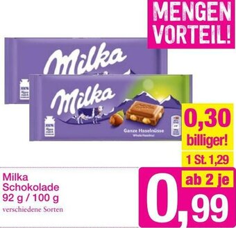 Sutterlüty Milka Schokolade 92g/100g Angebot