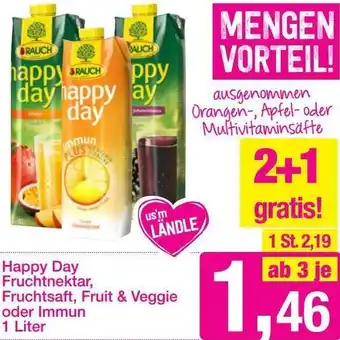 Sutterlüty Happy Day Fruchtnektar, Fruchtsaft, Fruit 7 Veggie Oder Immun 1 Liter Angebot