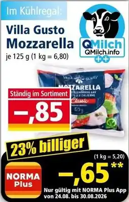 Norma Villa Gusto Mozzarella Angebot