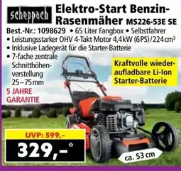 Norma Scheppach Elektro-Start Benzin-Rasenmäher MS226-53E SE Angebot