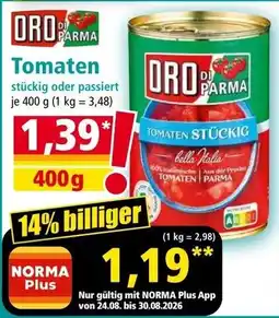 Norma Tomaten stückig oder passiert Angebot