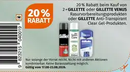 Müller Gillette Rasurvorbereitungsprodukte oder Gillette Anti-Transpirant Clear Gel-Produkte Angebot