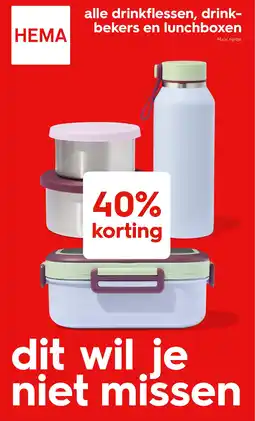 HEMA alle drinkflessen, drinkbekers en lunchboxen Angebot