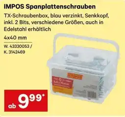 Lagerhaus Graz Land IMPOS Spanplattenschrauben Angebot