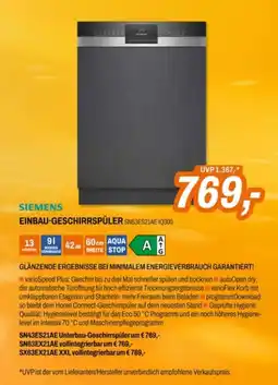 Expert Siemens Einbau-Geschirrspüler SN53ES21AE IQ300 Angebot
