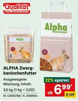 Lagerhaus Alpha Zwergkaninchenfutter Angebot
