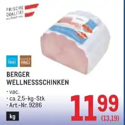 Metro Berger Wellnessschinken Angebot