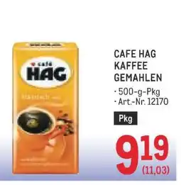 Metro CAFE HAG KAFFEE GEMAHLEN Angebot