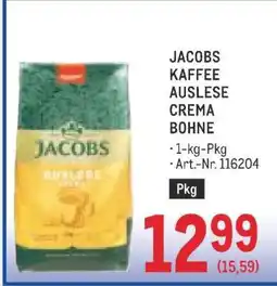 Metro JACOBS KAFFEE AUSLESE CREMA BOHNE Angebot