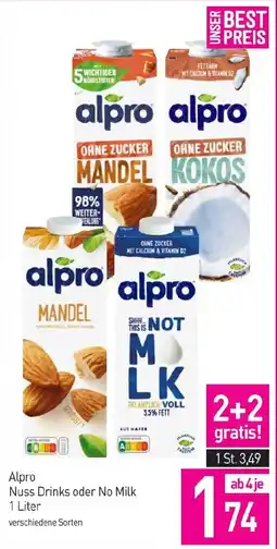 Sutterlüty Alpro Nuss Drinks oder No Milk Angebot