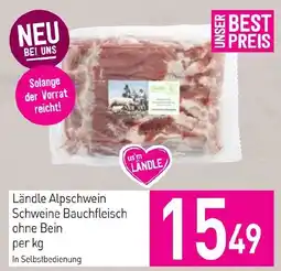 Sutterlüty Ländle Alpschwein Schweine Bauchfleisch ohne Bein Angebot