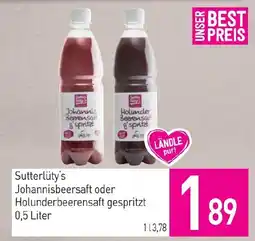Sutterlüty Sutterlüy's Johannisbeersaft oder Holunderbeeren saft gespritzt Angebot