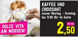 Sutterlüty Kaffee und Croissant im Gusto Angebot