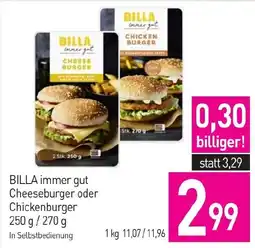 Sutterlüty BILLA immer gut Cheeseburger oder Chickenburger Angebot