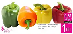 Sutterlüty Reichenauer Gärtnersiedlung Paprika grün, gelb, orange oder rot Angebot