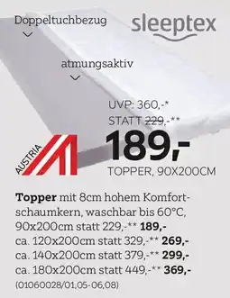 XXXLutz Sleeptex Topper Angebot