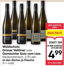 Maximarkt Waldschütz Grüner Veltliner oder Gemischter Satz vom Löss Angebot