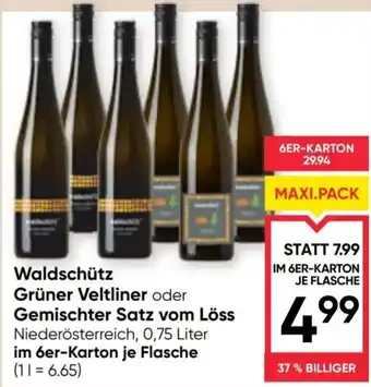 Maximarkt Waldschütz Grüner Veltliner oder Gemischter Satz vom Löss Angebot