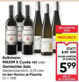 Maximarkt Kolkmann MAXIM X Cuvée rot oder Gemischter Satz Angebot
