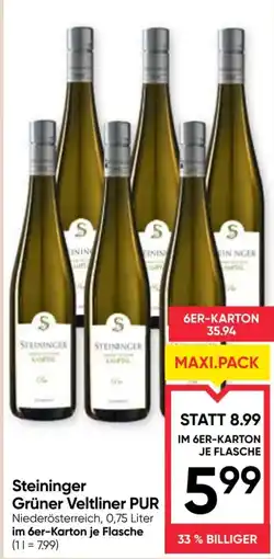 Maximarkt Steininger Grüner Veltliner PUR Angebot