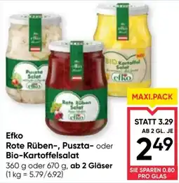 Maximarkt Efko Rote Rüben-, Puszta- oder Bio-Kartoffelsalat Angebot