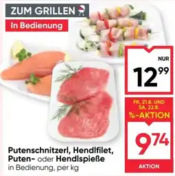 Maximarkt Putenschnitzel, Hendlfilet, Puten- oder Hendlspieße Angebot