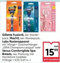 Maximarkt Gillette Fusion5, Mach3, Labs Rasierapparat oder Venus Comfortglide Spa Breeze Angebot
