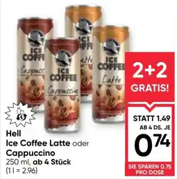 Maximarkt Hell Ice Coffee Latte oder Cappuccino Angebot