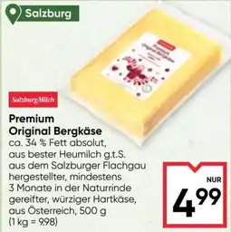 Maximarkt SalzburgMilch Premium Original Bergkäse Angebot