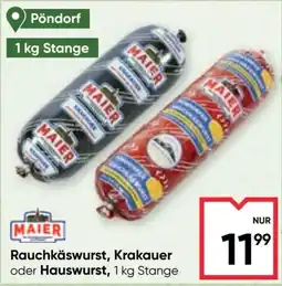 Maximarkt Maier Rauchkäswurst, Krakauer oder Hauswurst Angebot