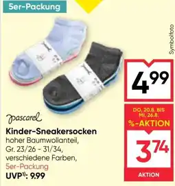 Maximarkt Pascarel Kinder-Sneakersocken Angebot