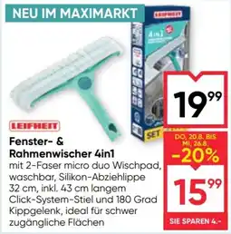 Maximarkt Leifheit Fenster- & Rahmenwischer 4in1 Angebot