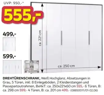 DREHTÜRENSCHRANK, Weiß Hochglanz
