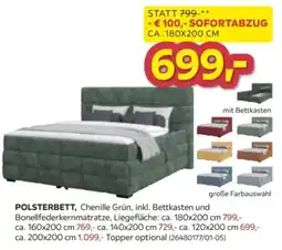 Möbelix POLSTERBETT, Chenille Grün Angebot