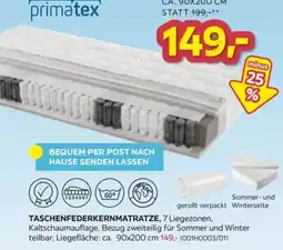 Möbelix primatex Taschenfederkernmatratze Angebot