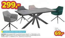 Möbelix ESSTISCH, Keramikplatte MDF, Gestell Metall Schwarz Angebot