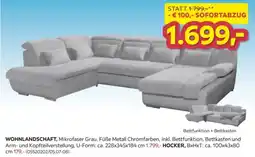 Möbelix WOHNLANDSCHAFT, Mikrofaser Grau Angebot