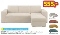 Möbelix ECKSOFA, Mikrofaser Greige, Füße Schwarz Angebot