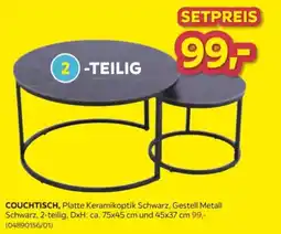 Möbelix COUCHTISCH, Platte Keramikoptik Schwarz, Gestell Metall Schwarz Angebot