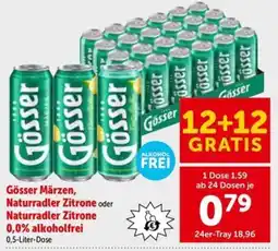 Interspar Gösser Märzen, Naturradler Zitrone oder Naturradler Zitrone 0,0% alkoholfrei Angebot