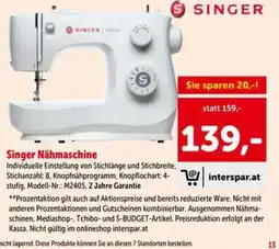 Interspar Singer Nähmaschine Angebot
