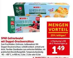 Interspar SPAR Gefrierbeutel mit Doppel-Druckverschluss Angebot
