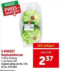 Interspar S-Budget Kopfsalatherzen Angebot