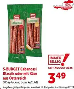 Interspar S-Budget Cabanossi Angebot
