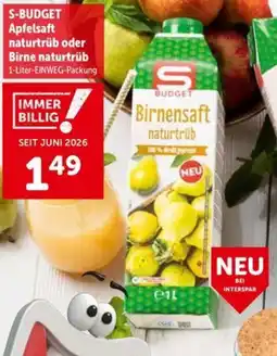 Interspar S-Budget Birnensaft naturtrüb Angebot