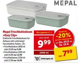 Interspar Mepal Frischhaltedosen »Easy Clip« Angebot
