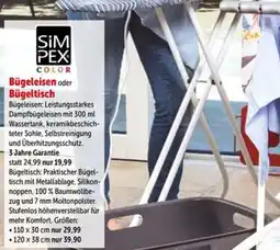 Interspar SIMPEX COLOR Bügeleisen oder Bügeltisch Angebot