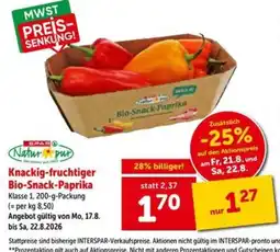 Interspar Knackig-fruchtiger Bio-Snack-Paprika Angebot